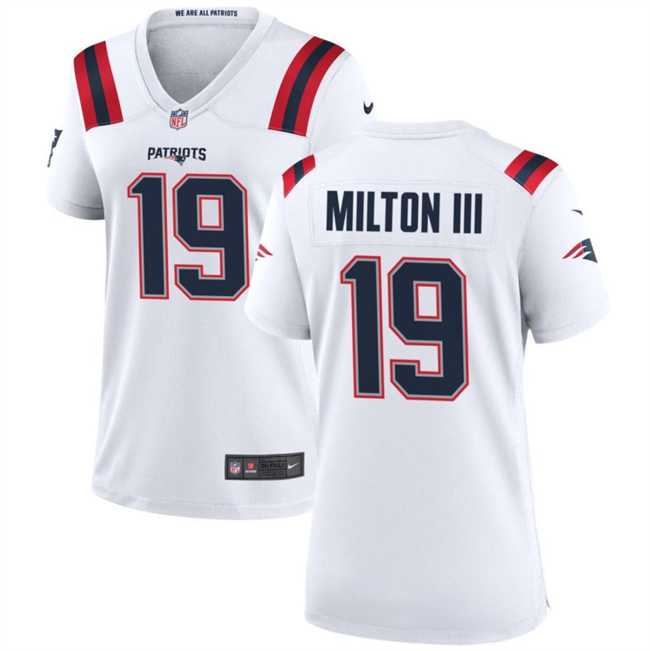 Women's New England Patriots #19 Joe Milton III 2024 White Football Stitched Jersey Dzhi,We sell and wholesale Women's New England Patriots #19 Joe Milton III 2024 White Football Stitched Jersey Dzhi on line form chian!